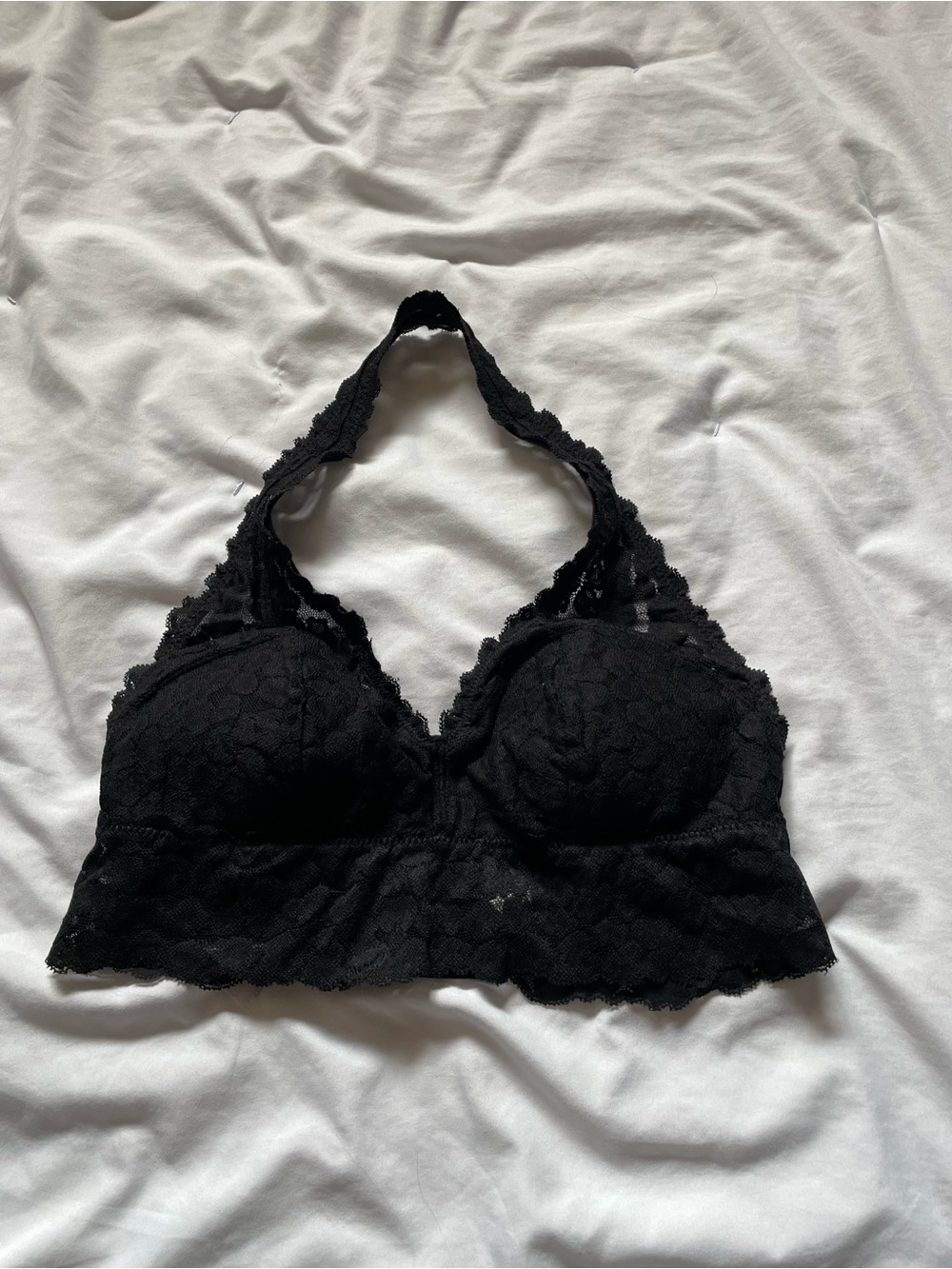 Black Lace Bralette with Racerback Support
